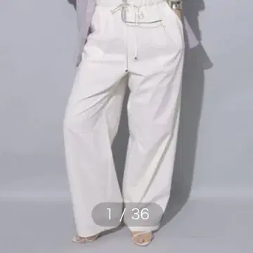 31일까지 아르페쥬 스토리 더블 허리 팬츠 SS 화이트 새상품