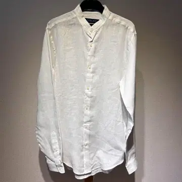ZARA 린넨 셔츠 남성용 셔츠 화이트 긴팔 셔츠