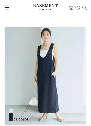basement online 원피스 NAVY TALL