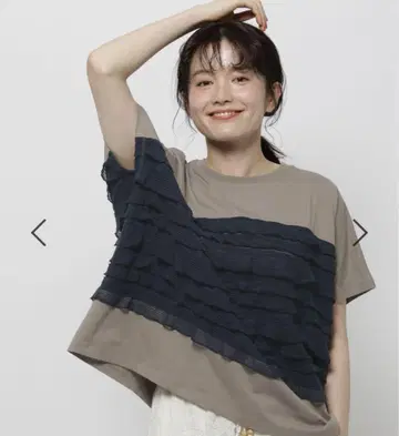 니코앤드 프릴 메쉬 프렌치 풀오버 모카 L
