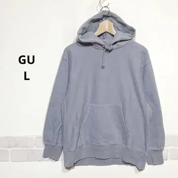 GU 남성용 속기모 후드티 L 베이직 디자인 블루 그레이 i383