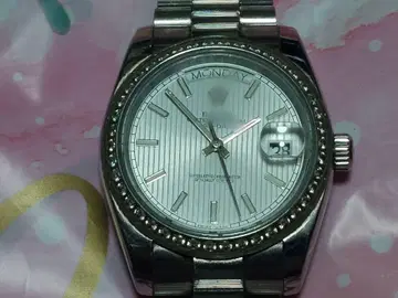 자동 와인딩 손목시계 실버 큐빅 지르코니아 장식 36mm