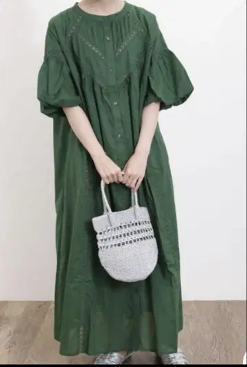 Samansa Mos2 벌룬 슬리브 레이스 원피스 사만사 모스모스