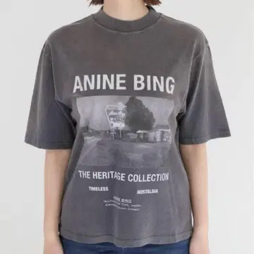 ANINE BING 빈티지 가공 T셔츠 라빠르망
