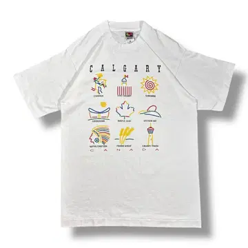 90s FRUIT OF THE LOOM 캐나다 캘거리 티셔츠 구제 의류