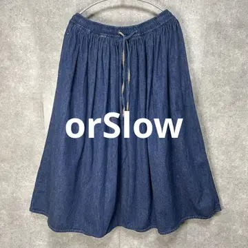 orSlow 오어슬로우 데님 롱 개더 스커트