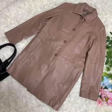 새상품급 Ra Dieux Dieuse 가죽 코트 그레이지 양가죽 9 M