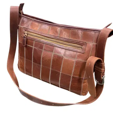 TRION 가죽 숄더백 패치워크