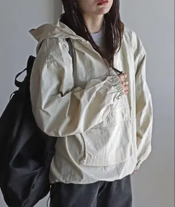 새상품 무지 & 사이드 라인 나일론 아노락 후드티 아우터