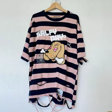 완판템 GALFY GALFY DAYo 보더 Tee 핑크