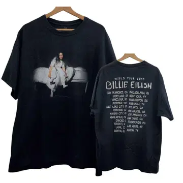 Billie Eilish 빌리 아이리쉬 2019 투어 T셔츠 XL