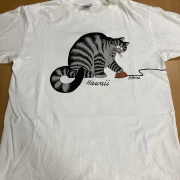 구제 의류 Crazy Shirts 클레이지 셔츠 하와이 고양이 T셔츠 M