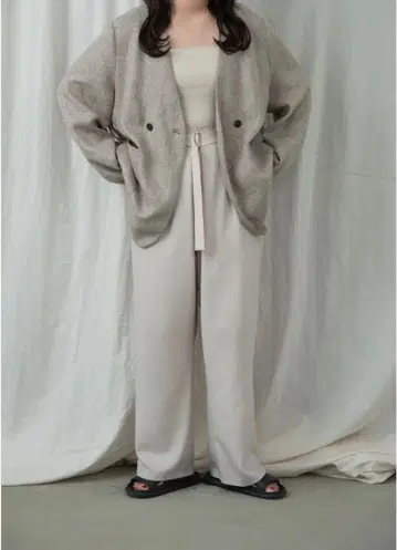 tuck straight belt set pants lawgy
