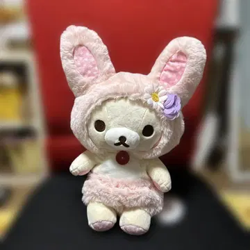 리락쿠마 스토어 한정판 꽃밭의 작은 아기 토끼 봉제 인형 M 사이즈