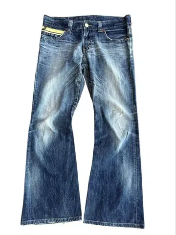 faded blue flare jeans