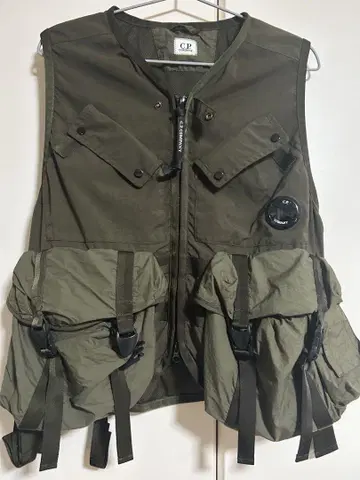 C.P. Company 낚시용 조끼 올리브 사이즈 46