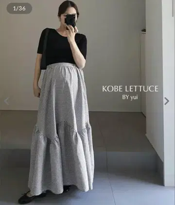 [ KOBE LETTUCE ] 바이어스 절개 개더 스커트