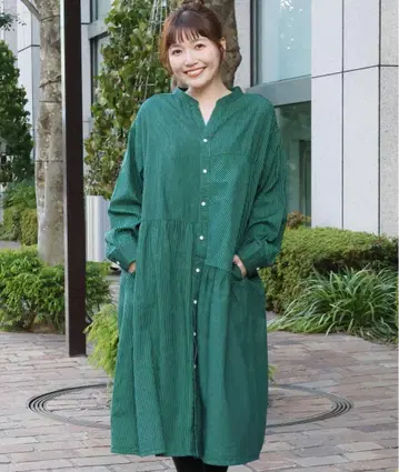 티티카카 스트라이프 패치 원피스 (빅 사이즈) 그린
