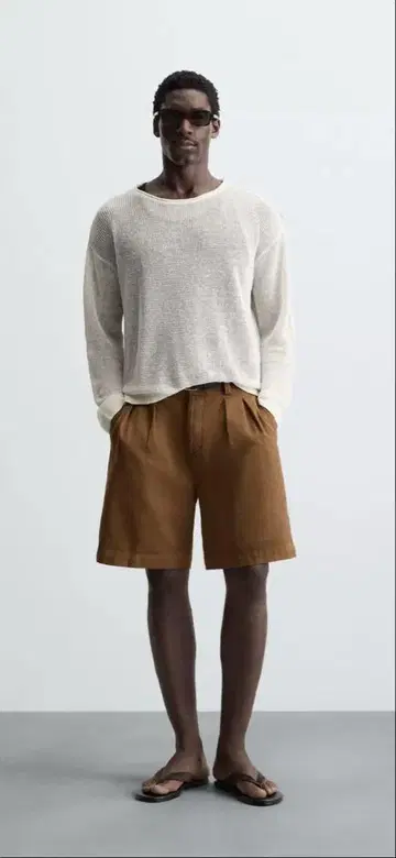 ZARA 린넨 혼방 텍스처 스웨터