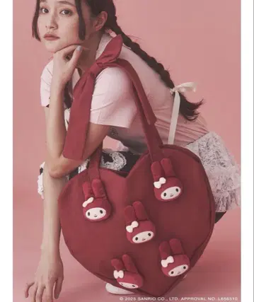 메리제니 마이멜로디 하트 토트백 레드
