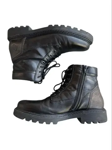real leather side zip boots