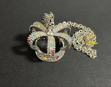 [ 새상품 ] 수요일의 앨리스 빅 크라운 왕관 목걸이 실버 대