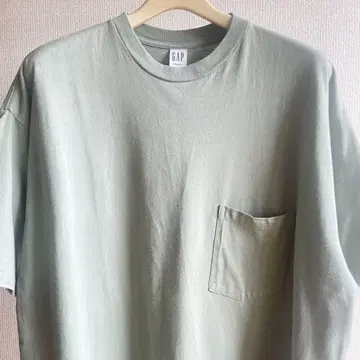 90s 갭 포켓 T 톤 다운된 그린 L