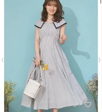 노엘라 스트라이프 셔츠 칼라 원피스