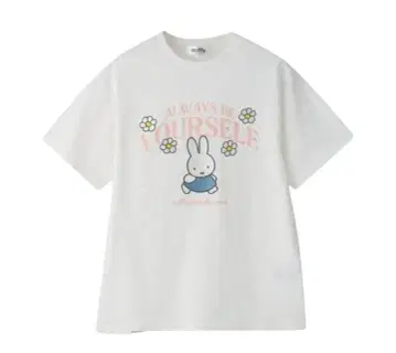 M 미피 miffy 티셔츠 화이트 와펜 자수 꽃