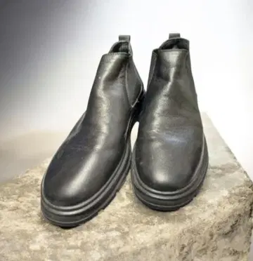 천연 가죽 가죽 사이드 고어 부츠 25.5