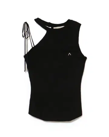 andmary Angie ribbon tank black