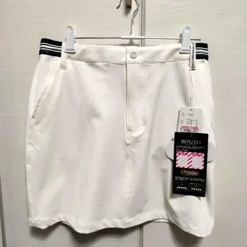 화이트 허리 밴딩 스커트 골프웨어