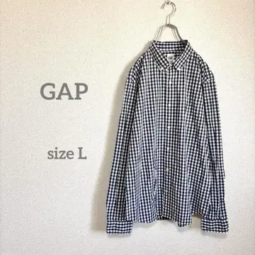 GAP 버튼다운 셔츠 [ L 사이즈 ] 깅엄 체크 캐주얼 긴팔 봄/가을