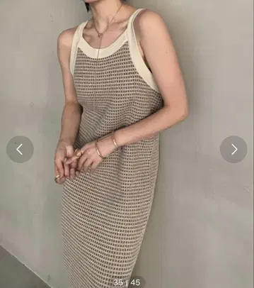 aic. 깅엄 체크 패턴 롱 원피스