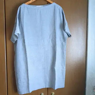evam eva 린넨 튜닉 라이트 블루 그레이