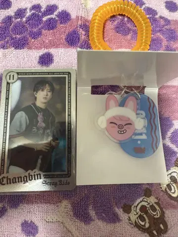 Changbin 키링과 랜덤 트레이딩 카드