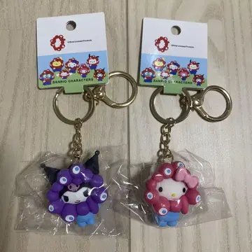 산리오 헬로키티  입체 마스코트 컬러 키링 쿠로미
