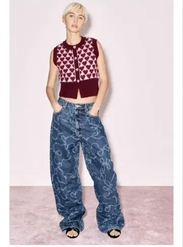 ZARA 리본 데님 팬츠 32 사이즈