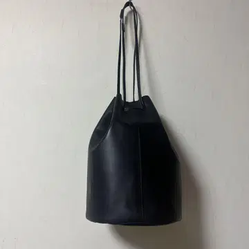 e vameva 천연 가죽 블랙 가죽 버킷형 숄더백
