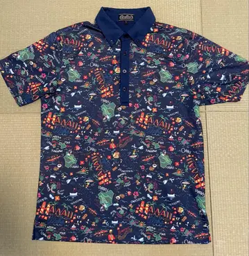 골프웨어 남성용 하와이 패턴 피케 셔츠 L