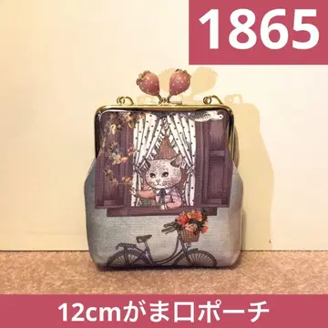 1865.핸드메이드 12cm 가마구치 파우치 조리플뢰르 콜라주 패턴