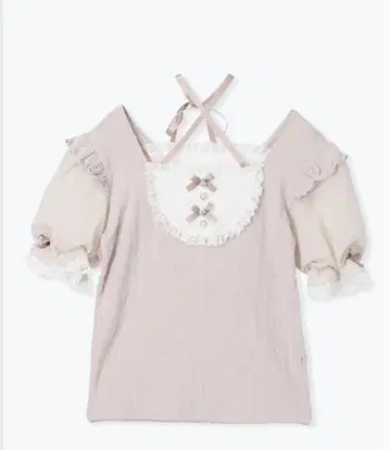 노에미 아가씨 백 레이스업 초커 넥 티셔츠