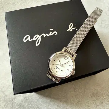 [새상품급] 가동품 agnes b 에네스베 손목시계 실버