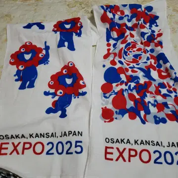 간사이 만박 EXPO 2025 미야쿠미야쿠 페이스 타월 2장 세트