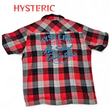 HYSTERIC 오존 커뮤니티 체크 무늬 백 자수 셔츠 77