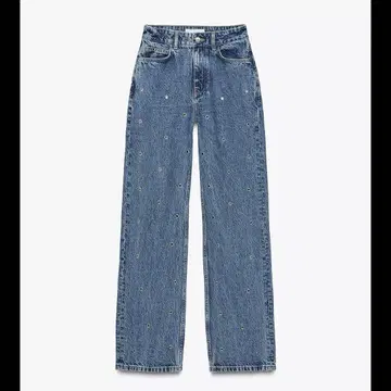 ZARA Z1975 스트레이트 하이웨스트 롱 팬츠 아일렛 청바지