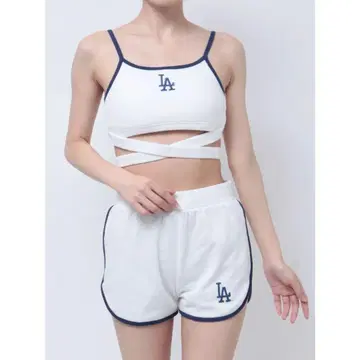 GYDA LA 로고 프론트 크로스 뷔스티에 x 숏팬츠