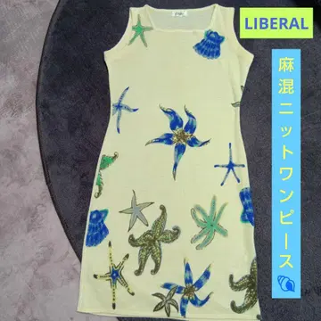 헤이세이 레트로 LIBERAL 슬리브리스 마 혼방 니트 원피스