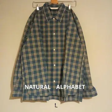 NATURAL ALPHABET 체크 셔츠 남성용 긴팔