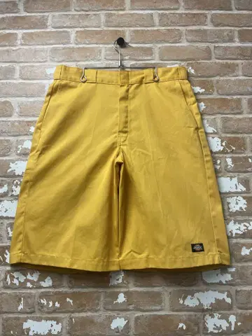 디키즈 Dickies 워크 팬츠 하프 팬츠 옐로우 컬러 34 와이드